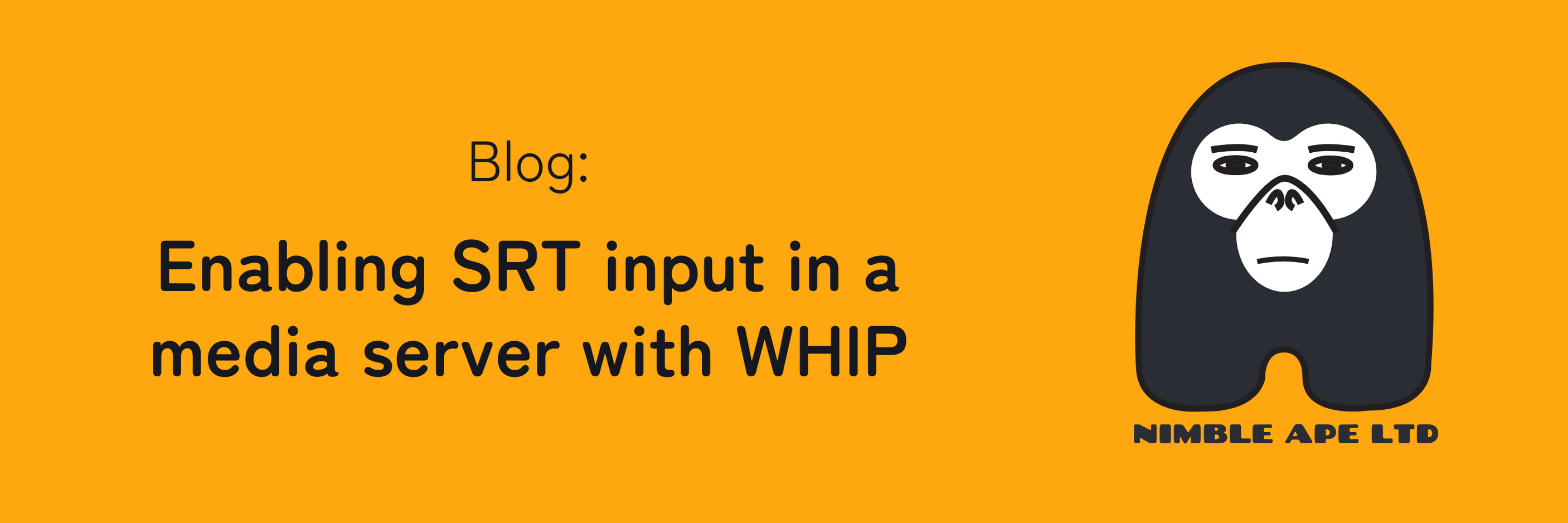 Hero image: Nimble Ape, enabling SRT input via WHIP in a media server